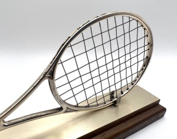 Racchetta da tennis in miniatura in argento e legno - Gioielleria De Vitis 1936 Sabaudia