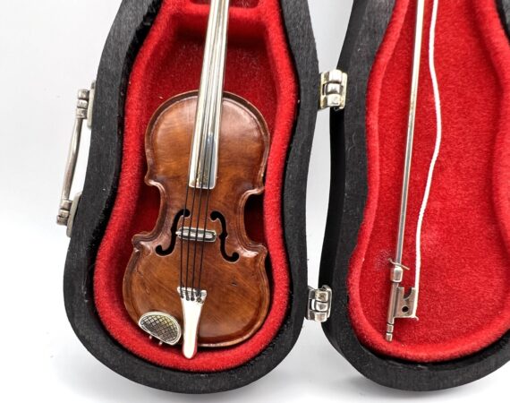 Miniatura violino in argento e legno - Gioielleria De Vitis 1936 Sabaudia