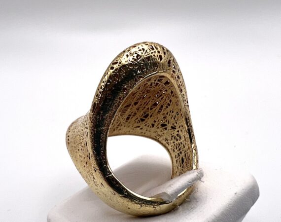 Anello trama reticolata in oro 18 kt - Gioielleria De Vitis