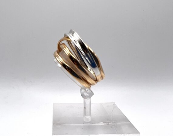 Anello multifilo in oro bianco e rosa - Gioielleria De Vitis