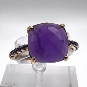 Anello in oro giallo 18 kt. modello Pomellato con quarzo viola - Gioielleria De Vitis Sabaudia