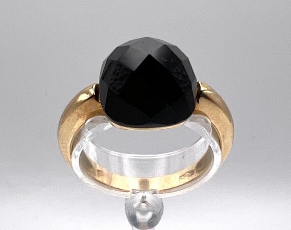 Anello in oro rosa 18 kt. modello Pomellato con onice - Gioielleria De Vitis Sabaudia