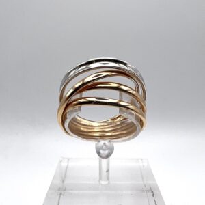 Anello multifilo in oro bianco e rosa - Gioielleria De Vitis