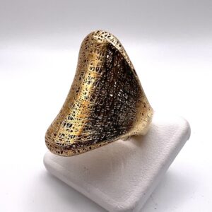 Anello trama reticolata in oro 18 kt - Gioielleria De Vitis