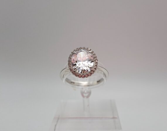 Anello in oro bianco con zircone bianco - Gioielleria De Vitis Sabaudia