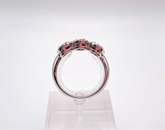 Anello in oro bianco diamanti e rubini - Gioielleria De Vitis Sabaudia