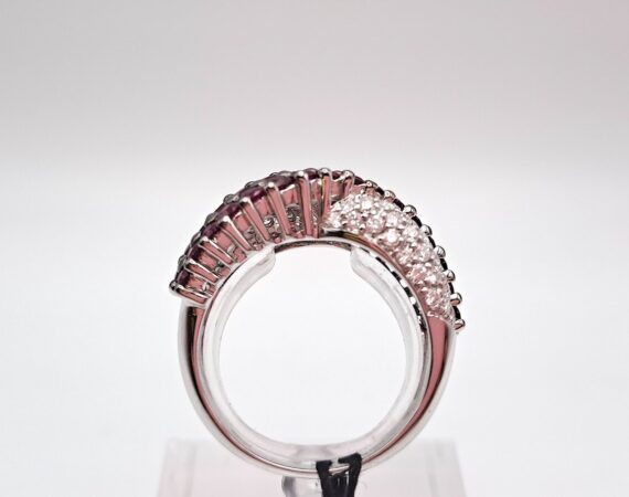 Anello in oro bianco diamanti e rubini - Gioielleria De Vitis Sabaudia