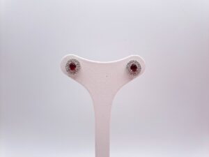Orecchini in oro bianco diamanti e rubini - Gioielleria De Vitis Sabaudia