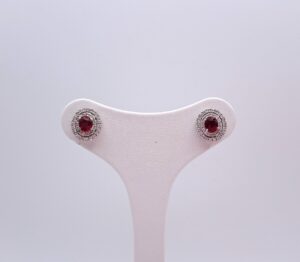 Orecchini in oro bianco diamanti e rubini - Gioielleria De Vitis Sabaudia