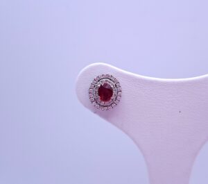 Orecchini in oro bianco diamanti e rubini - Gioielleria De Vitis Sabaudia