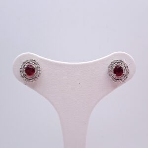 Orecchini in oro bianco diamanti e rubini - Gioielleria De Vitis Sabaudia