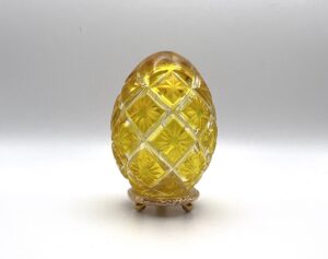 Uovo Fabergé in cristallo colorato con base - Gioielleria De Vitis