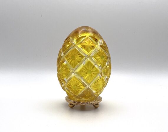 Uovo Fabergé in cristallo colorato con base - Gioielleria De Vitis