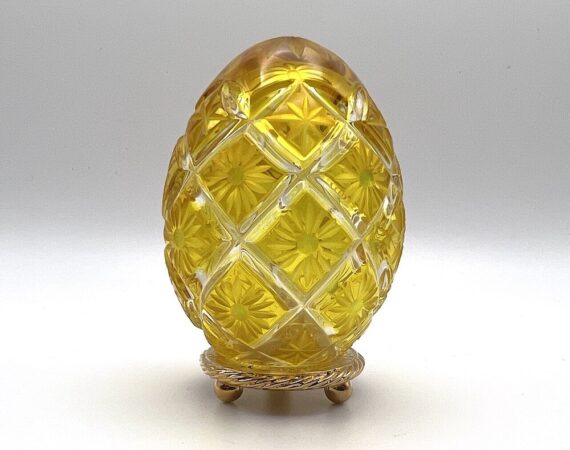 Uovo Fabergé in cristallo colorato con base - Gioielleria De Vitis