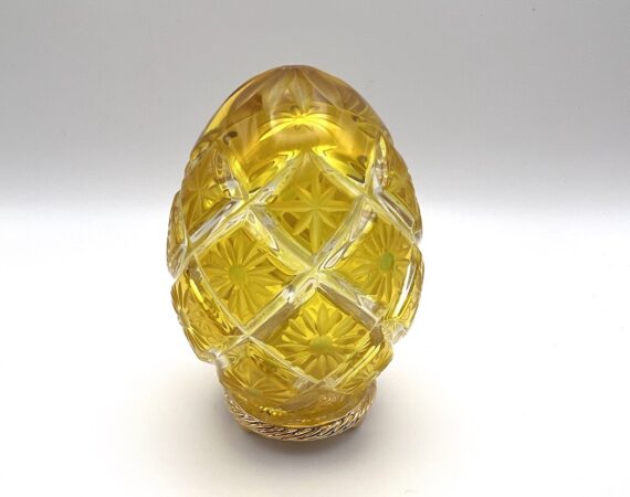 Uovo Fabergé in cristallo colorato con base - Gioielleria De Vitis