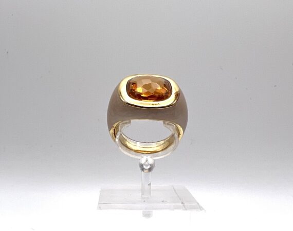 Anello Ventidieci in argento con pietra di colore e smalto
