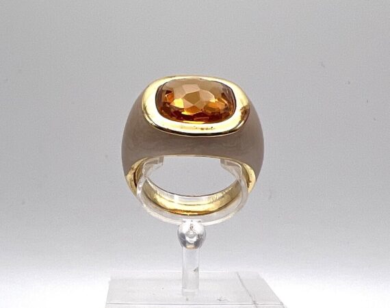Anello Ventidieci in argento con pietra di colore e smalto