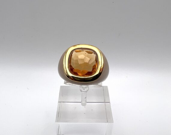 Anello Ventidieci in argento con pietra di colore e smalto