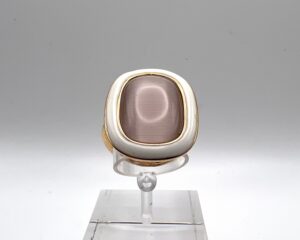 Anello Ventidieci in argento con pietra di colore e smalto - Gioielleria De Vitis Sabaudia
