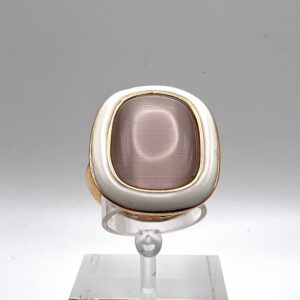 Anello Ventidieci in argento con piatra di colore e smalto - Gioielleria De Vitis 1936
