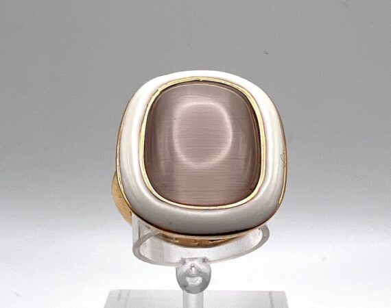 Anello Ventidieci in argento con piatra di colore e smalto - Gioielleria De Vitis 1936