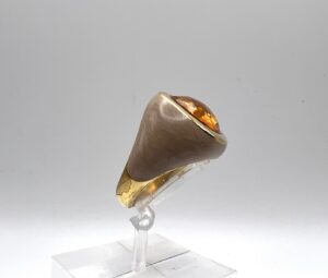 Anello Ventidieci in argento con pietra di colore e smalto