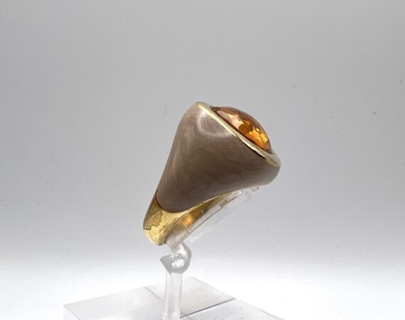 Anello Ventidieci in argento con pietra di colore e smalto
