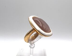 Anello Ventidieci in argento con pietra di colore e smalto - Gioielleria De Vitis Sabaudia