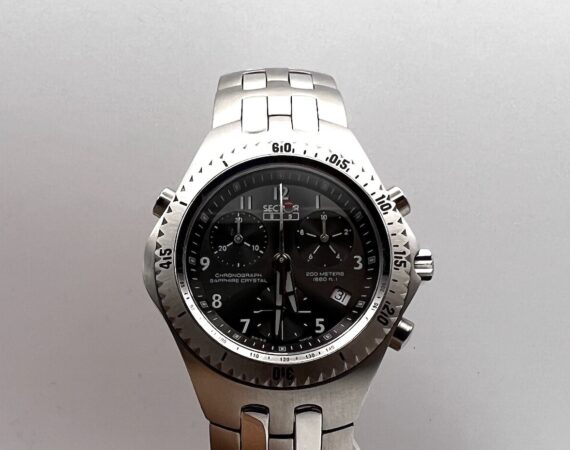 Sector 975 Rattrapante Crono Swiss Made grey vintage - Gioielleria De Vitis Sabaudia 