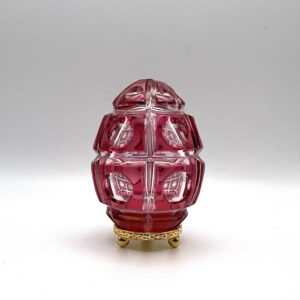 Uovo Fabergé in cristallo colorato rosso piccolo - Gioielleria De Vitis Sabaudia