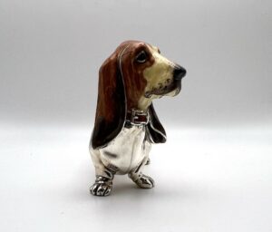 Basset hound o bassotto gigante in argento massiccio 925 - Gioielleria De Vitis Sabaudia
