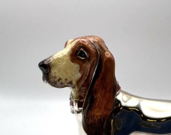 Basset hound o bassotto gigante in argento massiccio 925 - Gioielleria De Vitis Sabaudia