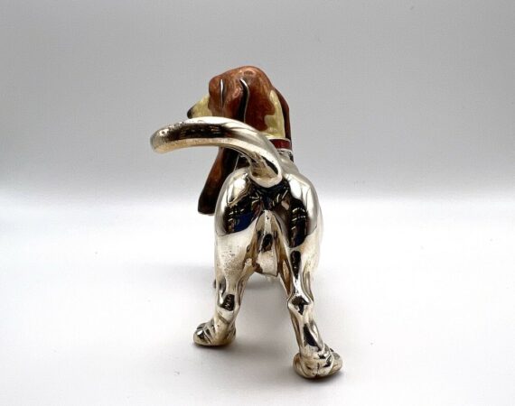 Basset hound o bassotto gigante in argento massiccio 925 - Gioielleria De Vitis Sabaudia