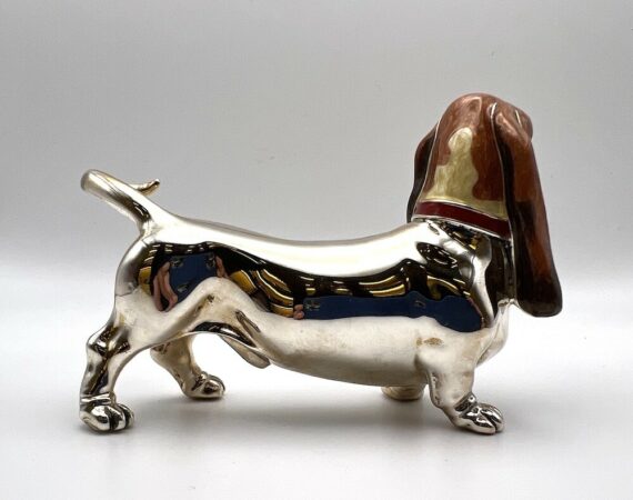 Basset hound o bassotto gigante in argento massiccio 925 - Gioielleria De Vitis Sabaudia