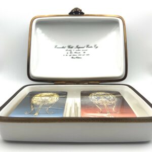 Scatola portacarte da gioco Fabergé in ceramica di Limoges - Gioielleria De Vitis Sabaudia