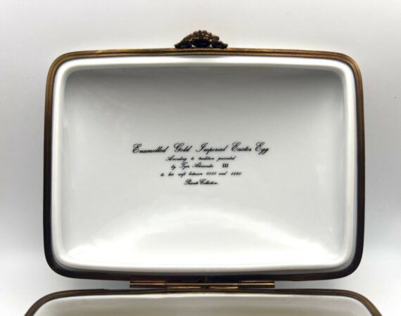 Scatola portacarte da gioco Fabergé in ceramica di Limoges 9 - Gioielleria De Vitis Sabaudia