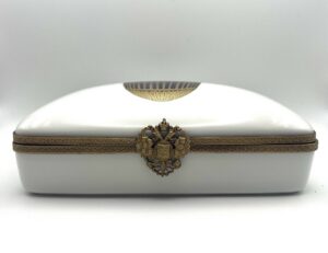 Scatola portacarte da gioco Fabergé in ceramica di Limoges - Gioielleria De Vitis Sabaudia