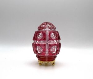 Uovo Fabergé in cristallo colorato rosso piccolo - Gioielleria De Vitis Sabaudia