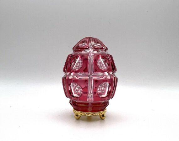 Uovo Fabergé in cristallo colorato rosso piccolo - Gioielleria De Vitis Sabaudia