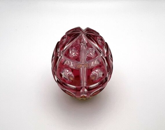 Uovo Fabergé in cristallo colorato rosso piccolo - Gioielleria De Vitis Sabaudia