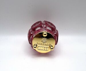 Uovo Fabergé in cristallo colorato rosso piccolo - Gioielleria De Vitis Sabaudia