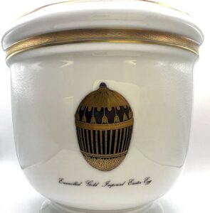 Cachepot Imperial Egg Fabergé porcellana di Limoges - Gioielleria De Vitis Sabaudia