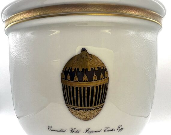 Cachepot Imperial Egg Fabergé porcellana di Limoges - Gioielleria De Vitis Sabaudia