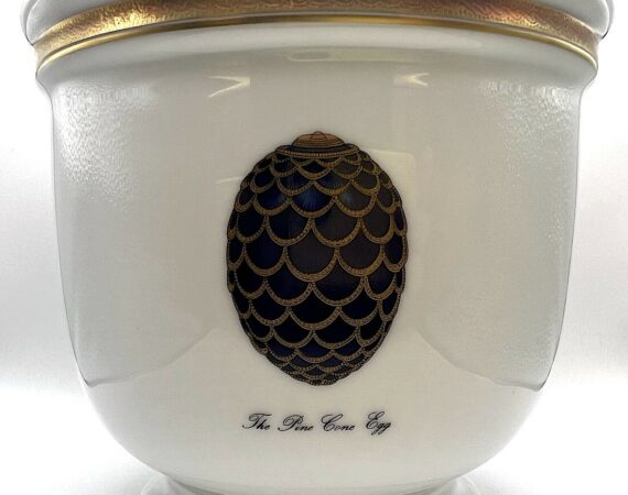 Cachepot Imperial Egg Fabergé porcellana di Limoges - Gioielleria De Vitis Sabaudia