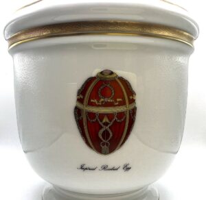 Cachepot Imperial Egg Fabergé porcellana di Limoges - Gioielleria De Vitis Sabaudia
