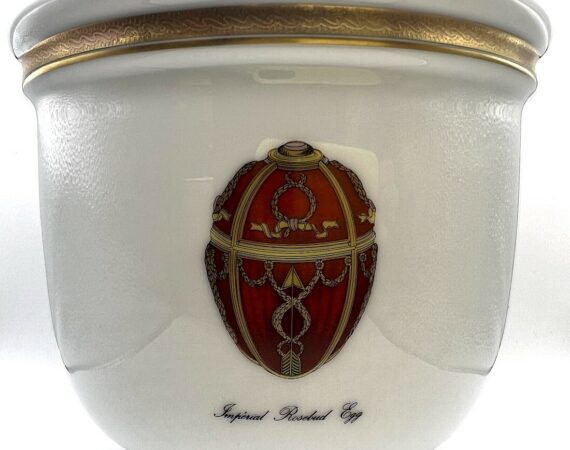 Cachepot Imperial Egg Fabergé porcellana di Limoges - Gioielleria De Vitis Sabaudia