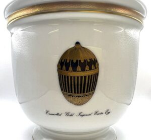 Cachepot Imperial Egg Fabergé porcellana di Limoges - Gioielleria De Vitis Sabaudia