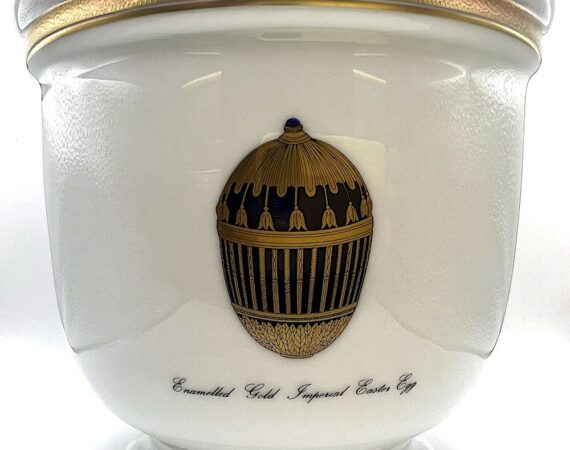 Cachepot Imperial Egg Fabergé porcellana di Limoges - Gioielleria De Vitis Sabaudia