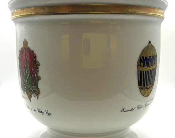 Cachepot Imperial Egg Fabergé porcellana di Limoges - Gioielleria De Vitis Sabaudia