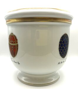Cachepot Imperial Egg Fabergé porcellana di Limoges - Gioielleria De Vitis Sabaudia